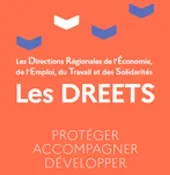 inscription les DREEETS sur fond orange